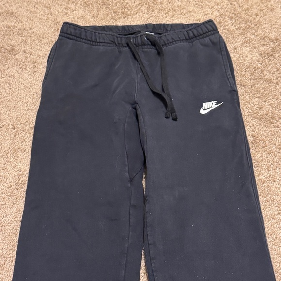 Nike Fleece Sweatpants Mens Small Black Straight Leg Elastic Waist Drawstring - Picture 3 of 10